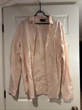ASOS Men's Blush Pink Casual Button-Down Shirt
